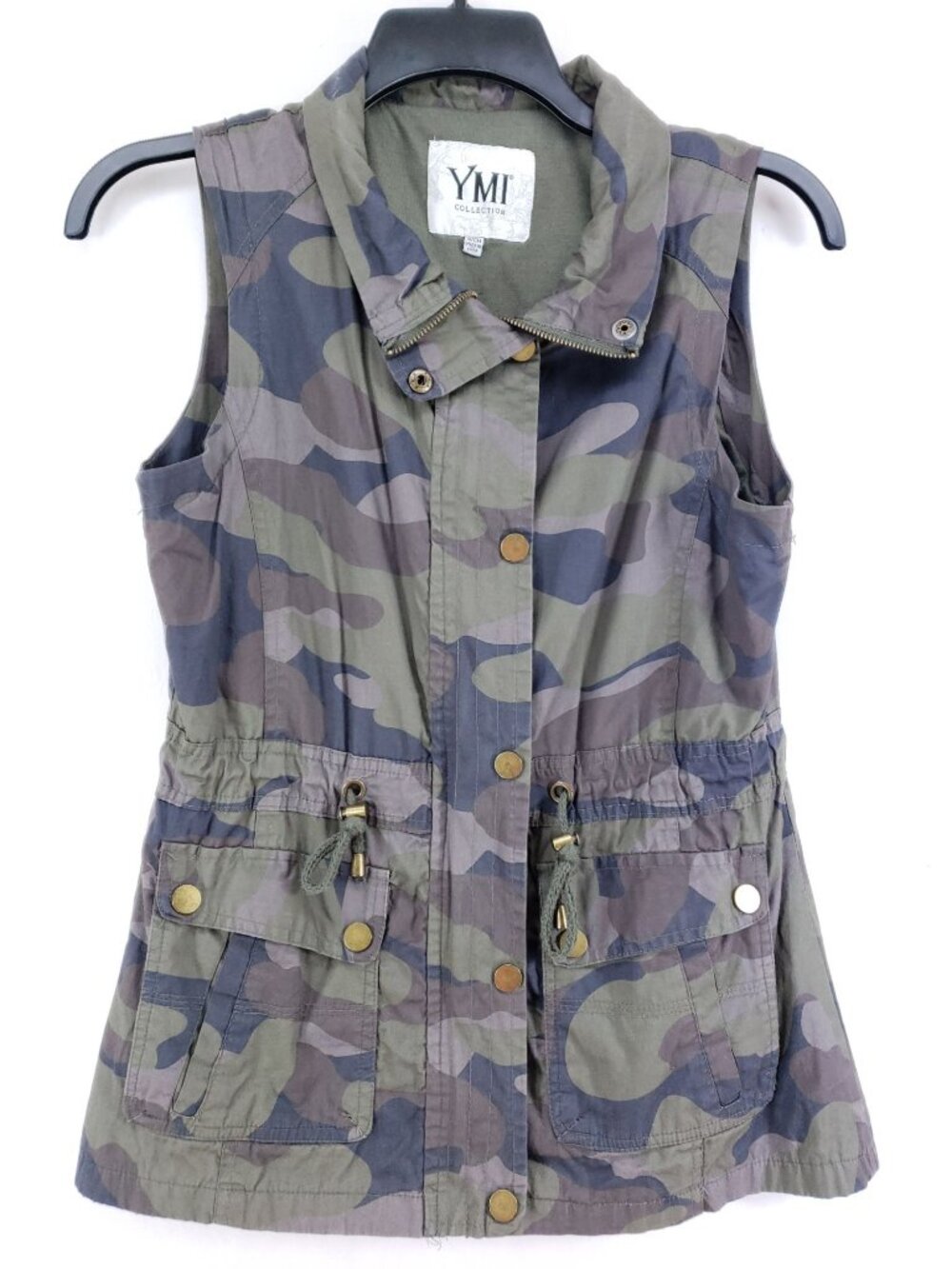 YMI Fashion Vest Women's Size Small Camouflage Snap Closed Jersey Lined